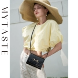 MYTASTE Кожаная сумка на одно плечо, дизайнерская ретро сумка подмышку, воловья кожа, тренд сезона