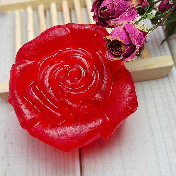 Lin Die Yunnan handmade rose essential oil soap face soap cleansing bath soap transparent flower petals cleansing soap