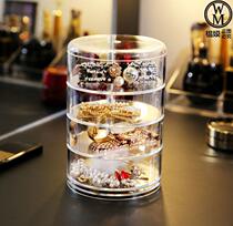 Hairclip storage box small box simple leather band exquisite earrings home small desktop jewelry trembles with girls