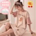 Bộ đồ ngủ mùa hè với thảm xốp với miếng đệm xốp vú pajama váy dài womens thêm dài với đệm ngực 2020 sản phẩm mới với ngực. 