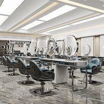 Hair salon dedicated dyeing and ironing mirror table hairdressing shop mirror table single-sided double-sided with light barber shop desktop against the wall hair cutting mirror