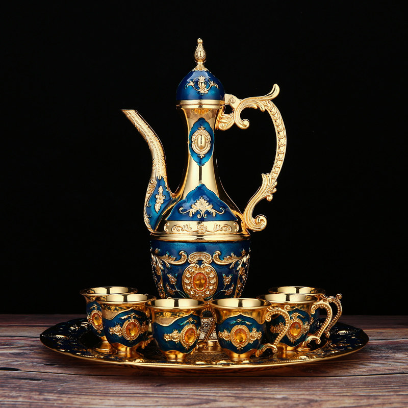 Eurostyle Palace Wine Furniture Suit Home Ancient Wind Wine Jug Creative Light Lavish Retro White Wine Glass Pendulum with Wine Glass Pendulum gift-Taobao