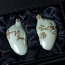 Also purple pottery tea spotting piece Home Accessories Pendulum of Ru Kiln Green Porcelain Tea Darling Little Tea to play with tea tray Swaying Pieces to know full time