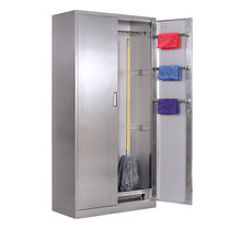 Gold Warp Metal 201 Stainless Steel Locker Home Mop Broom Cleaning Cabinet Hotel Cleaning Mop Tool