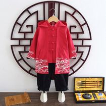 Boy Han clothes Spring and autumn section Long sleeves Down with children China Wind suit Female childrens original ancient clothes Superfairy Less Fairy
