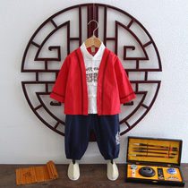 Hanfu Boy 1 Chinese Wind 2 Spring and Autumn 3 Tang Costume Two Sets 4 Year Old Boys Ancient Wind Suit 5 Children Retro Clothes 6