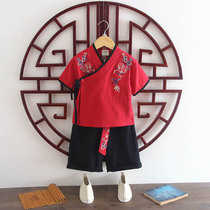 Boy Han uniforms Summer Childrens ancient clothes Baby Summer Chinese Wind less Master clothes Childrens summer Superfairy Early Childhood Two sets