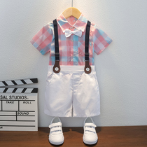 Childrens suits suit Xia Yinglun Wind boy gown floral wedding baby wedding baby boys piano to perform the tide