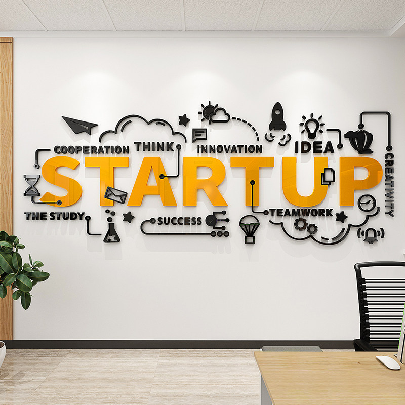 Corporate culture wall company culture slogan inspirational wall stickers office wall background wall 3d three-dimensional decorative stickers