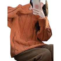 Twist sweater womens new autumn and winter 2022 popular fashion high-end foreign style Hong Kong chic loose long-sleeved top