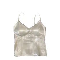 European hot diamond camisole for women with breast pads V-neck acetate satin tube top bottoming shirt suit inner wear