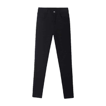 Black skinny jeans for women in autumn and winter plus velvet high waist four-way stretch slimming slim black pants pencil pants small feet pants