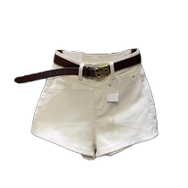 White denim shorts for women summer new style high-waisted slim a-line wide-leg pants for small people casual versatile hot pants