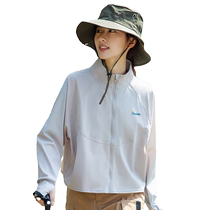Ice silk original yarn stand collar hoodless sun protection clothing for women summer new anti-UV breathable loose sun protection clothing short jacket