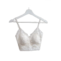 French sexy lace beautiful back vest bra integrated suspender womens short style with breast pads and white tube top underwear