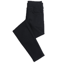 Черные плотные ноги женские осень и зима с высокой талией упругое фиксируют тонкие штаны с маленькими черными карандашами