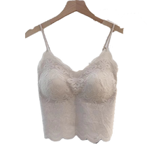 Lace camisole for women with padded short V-neck tube top with bottoming shirt bra all-in-one beautiful back underwear