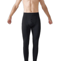 Barbie pants mens winter velvet thickened seamless tight leggings warm pants one-piece velvet black shark pants