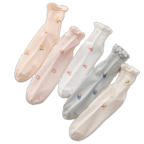 Loose mouth confinement socks summer thin maternity socks spring and summer maternal spring and autumn boneless summer autumn and winter postpartum mid-tube socks