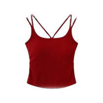 Red camisole for women with breast pads bottoming and deleting bra all-in-one beautiful back vest backless hot girl top