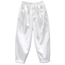 White pants harem pants womens new summer loose slimming carrot pants elastic waist womens pants dad pants casual pants