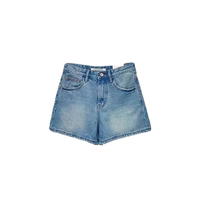 American retro denim shorts for women summer 2024 new high-waisted elastic slimming small slim a-line hot pants