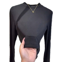 Black demi-hauteur col-shirt femme Nehitch hiver nouveau tour intérieur gush T-shirt manches longues de lair extérieur 100 tours haut