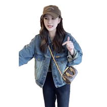 Fashionable and age-reducing versatile denim jacket for women spring and autumn new high-end loose slim casual jacket top