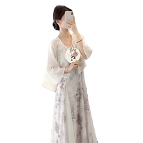 National style chiffon ice silk sun protection clothing for women in summer with skirt and shawl short cardigan gauze jacket