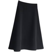 半身裙女春秋高腰垂坠感a字裙气质优雅百褶裙遮胯显瘦中长款伞裙