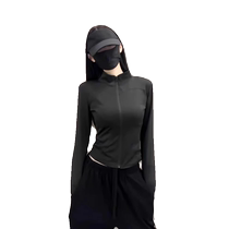 White stand-up collar ice silk cool-feeling slim-fit sun protection clothing for women summer anti-UV yoga clothing quick-drying breathable jacket