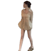 Temperament chiffon sun protection shirt womens summer thin high-end suspender cardigan shirt blouse sun protection shirt