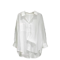 Tencel sun protection shirt womens summer thin long-sleeved ice silk white top loose blouse jacket mid-length cardigan