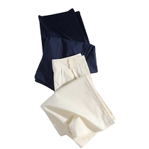 Nine-point wide-leg pants for women new summer loose slimming casual pants Tencel womens pants straight high-waisted navy blue pants