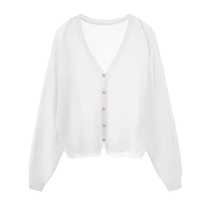 Ice silk knitted sun protection cardigan for women summer thin style with suspender skirt and shawl top for seaside wear jacket