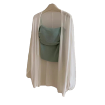 White mid-length ice silk sun protection cardigan for women in summer with suspender skirt and cardigan sun protection gauze outer wear