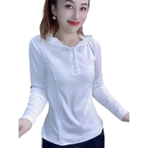 European fashionable slim short hooded sweatshirt for women autumn new long-sleeved T-shirt age-reducing coat top hoodie