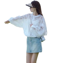 White short hooded sun protection jacket for women in summer new style fashionable and age-reducing versatile loose thin top