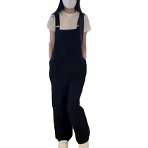 Black overalls for women summer 2024 new style loose pear-shaped wide-leg pants overalls suspenders jumpsuit