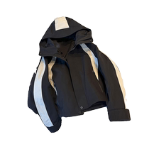 Fashion contrasting color short jacket for women 2024 spring and autumn new black high-end windproof and waterproof jacket