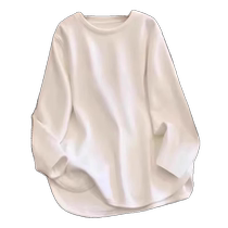 White mid-length slit bottoming shirt for women spring and autumn butt-covering long-sleeved T-shirt and shark pants top