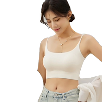 Small breasts look bigger Thick padded camisole womens short seamless bra All-in-one beautiful back vest tube top underwear