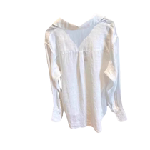 French white cotton and linen sunscreen shirt for women summer thin high-end long-sleeved shirt Tencel linen blouse top