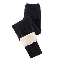 Camel hair cotton pants for women autumn and winter outer wear plus velvet and thickened leggings high waist tight knee pads Northeastern extra thick thermal pants