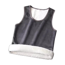 Warm vest for autumn and winter mens lamb velvet sleeveless bottoming shirt with thickened one-piece velvet heating cotton vest