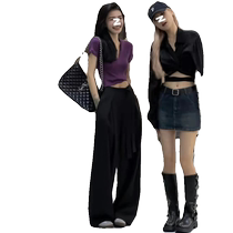 Purple V-neck short-sleeved T-shirt for women summer new slim fit versatile T-shirt slim temperament versatile sexy short top