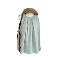 Linen cotton and linen halterneck camisole for women loose belly-covering doll shirt niche shoulder-shoulder sleeveless top