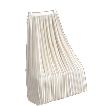 White pleated skirt for women in autumn and winter new high-waist drape pleated A-line skirt slimming mid-length elastic waist skirt