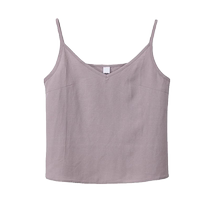 Ramie cotton and linen camisole womens summer outer wear loose V-neck breathable inner loose large size linen top
