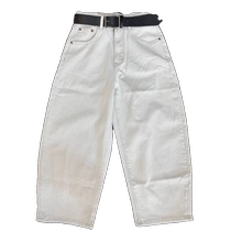 White jeans womens scimitar pants summer thin high-waisted pear-shaped body slimming small eight-quarter pants banana pants